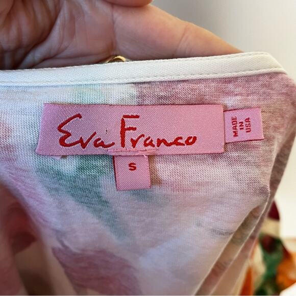 EVA FRANCO Bonnie Top Wild Poppies Print Cotton Floral Ruffle Detail Size Small - Picture 4 of 5